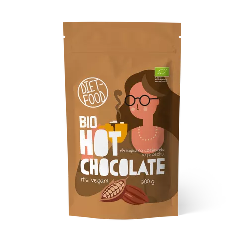 DIET-FOOD Gorąca czekolada w proszku ekologiczna (200g) - BIO