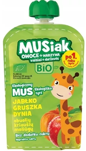 MUSIAK Mus owocowo warzywny jabłko gruszka dynia (100g) - BIO