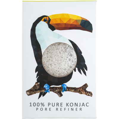 THE KONJAC SPONGE COMPANY Gąbka konjac mini Rainforest tukan 100% czysty konjac 50g