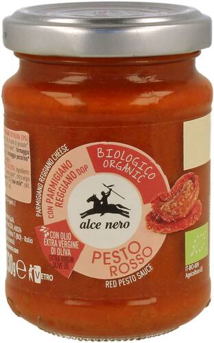 ALCE NERO Pesto czerwone z suszonych pomidorów (130g) - BIO