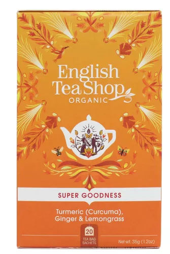 ENGLISH TEA SHOP Herbatka ziołowa z imbirem, kurkumą i trawą cytrynową (20 x 1,75g) - BIO