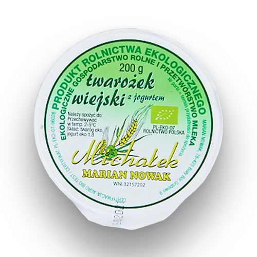 *NOWAK Twarożek wiejski z jogurtem ekologiczny (200ml) - BIO