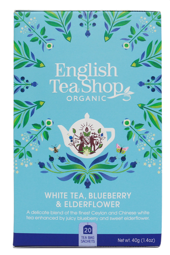 ENGLISH TEA SHOP Herbata biała z dzikim bzem i borówką (20x2g) - BIO