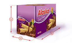 (Karton) ALASKA Rurki kukurydziane nadziewane kakaowym kremem, bezglutenowe (18gx48szt))
