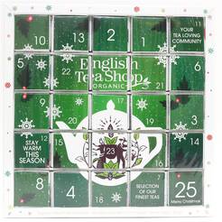 ENGLISH TEA SHOP Zestaw herbatek świątecznych, kalendarz adwentowy zielony, puzzle (25x2) 50g