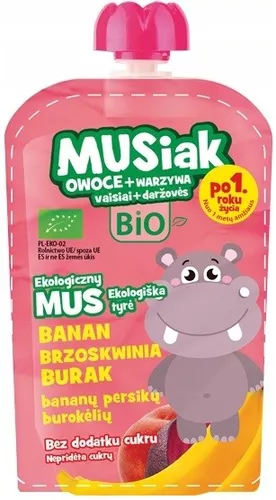 MUSIAK Mus owocowo warzywny banan brzoskwinia burak (100g) - BIO