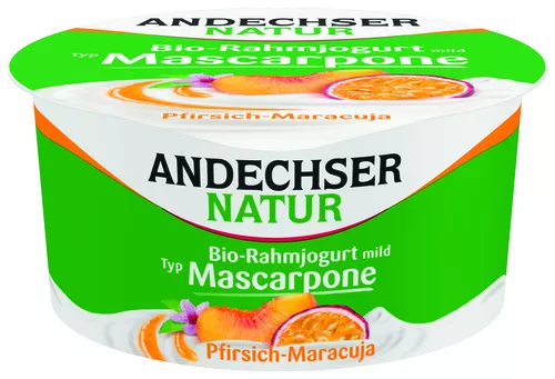 *ANDECHSER Jogurt kremowy typ mascarpone brzoskwinia-marakuja 10% tłuszczu (150 g) - BIO