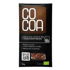 COCOA Czekolada gorzka 70% z orzechami pekan (50g) - BIO