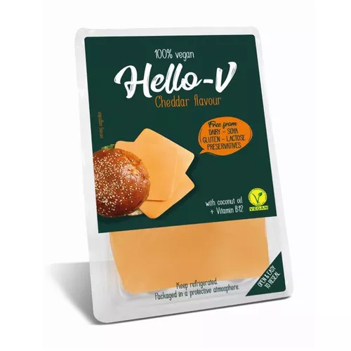 *HELLO-V Roślinna alternatywa sera cheddar plastry (140 g)