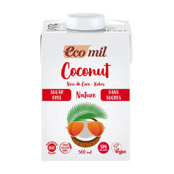 ECOMIL Napój kokosowy bez cukru, bezglutenowy (500 ml) - BIO