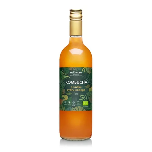 *DELIKATNA Kombucha o smaku cydru i mango   (750ml) - BIO