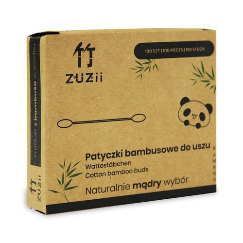 ZUZII Patyczki higieniczne bambusowe z bawełną (100 szt.)