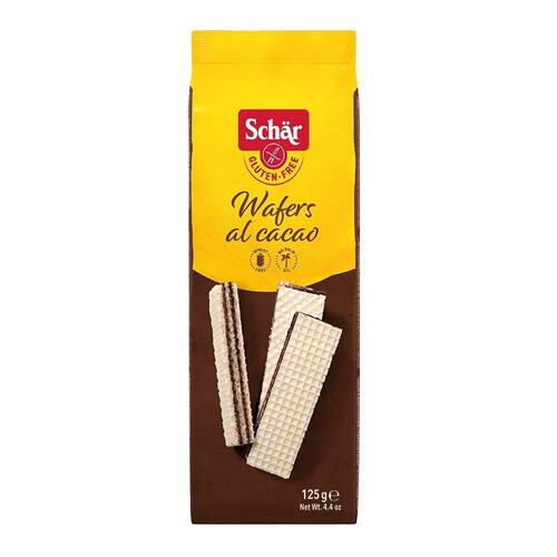 SCHAR Wafelki kakaowe bezglutenowe - Wafers al cacao (125g)
