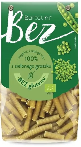 BARTOLINI Makaron z zielonego groszku rurka (sedanini) BEZGL. BIO 250g