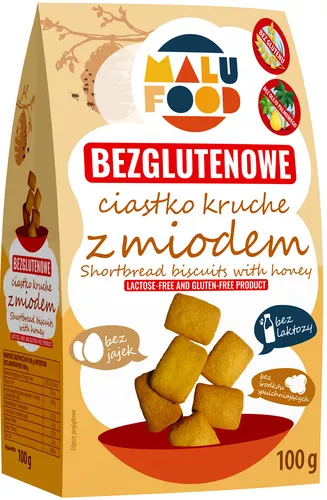 MALU FOOD Ciastka kruche z miodem, bezglutenowe (100 g)