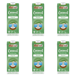 ECOMIL 6x Napój kokosowy słodzony syropem z agawy (1l) - BIO (opakowanie zbiorcze)