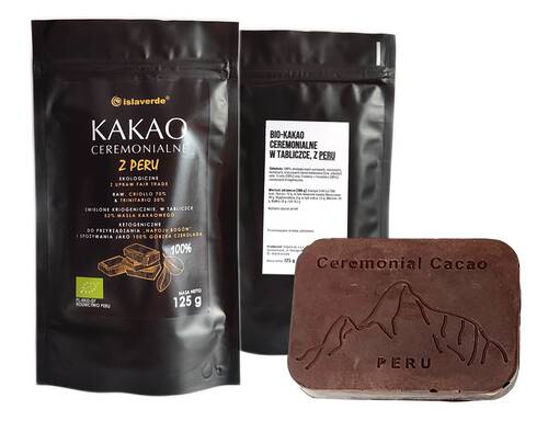 ISLAVERDE  Kakao ceremonialne ekologiczne (125 g) - BIO 
