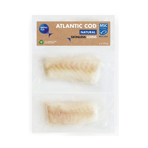 ***BETTER FISH Polędwica z dorsza atlantyckiego msc, bez skóry, mrożona (2x125g) (250g) (f) 