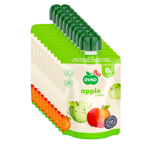10x OVKO Przecier jabłkowy po 6 miesiącu życia (90g) - BIO