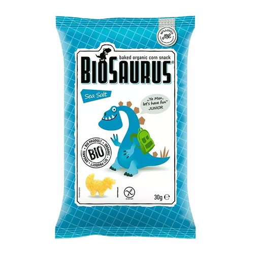 BIOSAURUS Chrupki kukurydziane Dinozaury z solą morską, bezglutenowe (30g) - BIO