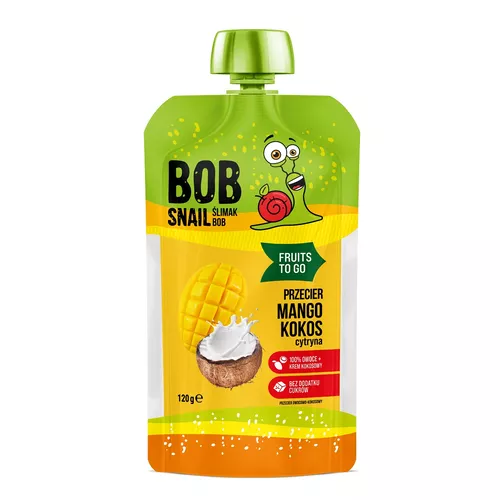 BOB SNAIL Przecier mango kokos cytryna bez dodatku cukru (120 g)