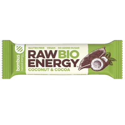 BOMBUS Baton Raw Energy kokos - kakao bezglutenowy (50g) - BIO