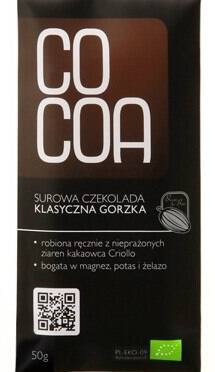 COCOA Czekolada surowa klasyczna gorzka (50g) - BIO