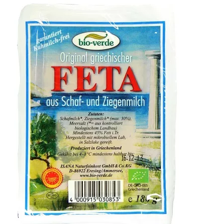 *BIOVERDE Ser feta oryginalny grecki, ekologiczny (180g) - BIO