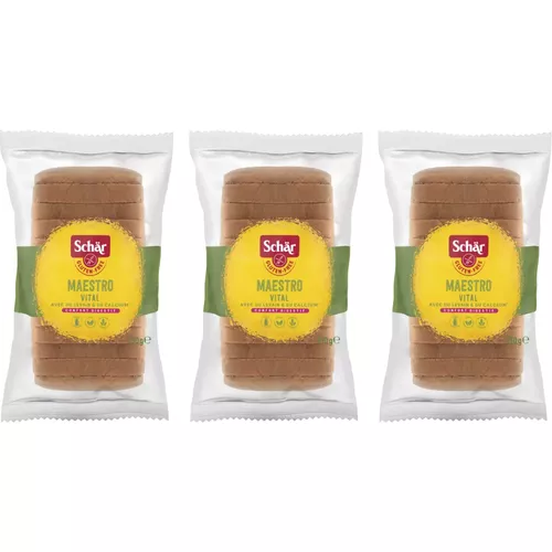 3x SCHAR Chleb wieloziarnisty bezglutenowy, bez laktozy Maestro Vital (350g) (zbiorcze)