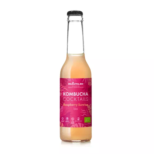 *DELIKATNA Kombucha koktajlowa raspberry sunrise (270 ml) - BIO