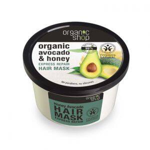 ORGANIC SHOP Maska regenerująca do włosów zniszczonych, olejek z awokado i oliwa z oliwek eco (250ml)