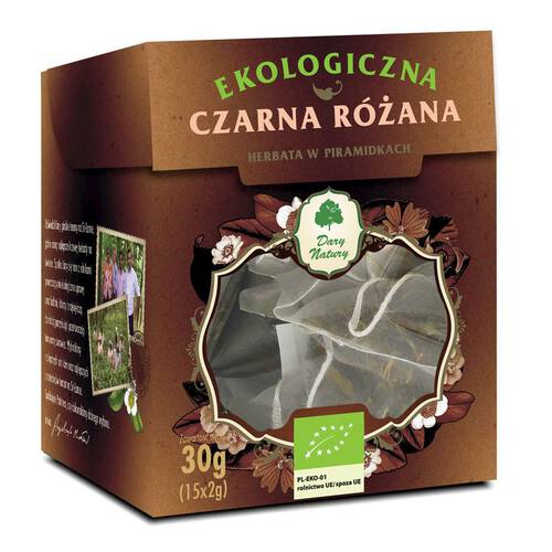 DARY NATURY Herbata czarna różana piramidki (15 x 2 g) (30 g) - BIO