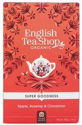 ENGLISH TEA SHOP Herbatka z hibiskusa z owocami dzikiej róży, jabłkiem, cynamonem i miętą pieprzową (20x2g) (40g) - BIO
