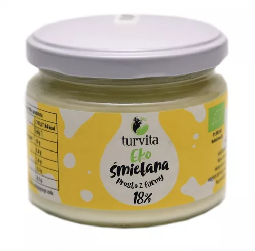 *TURVITA Śmietana 18 %  (250 g) - BIO (dostępność: wt.-pt.)