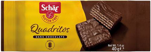 SCHAR Wafelki w czekoladzie bezglutenowe - Quadritos (40g)