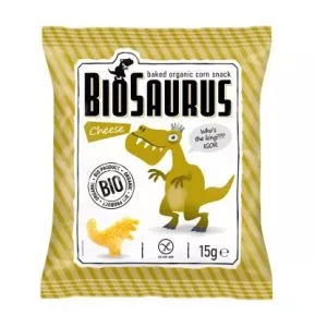 BIOSAURUS Chrupki kukurydziane o smaku serowym bezglutenowe (15g) - BIO