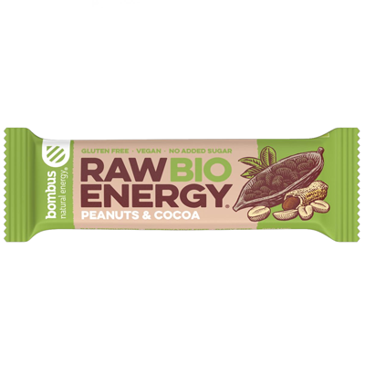 BOMBUS Baton Raw Energy orzech ziemny - kakao bezglutenowy (50g) - BIO