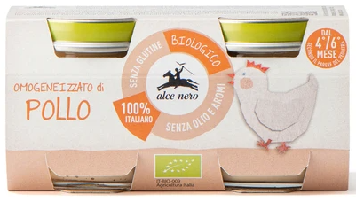 ALCE NERO Krem z kurczaka bezglutenowy od 4 miesiąca  (2 x 80 g) (160 g) - BIO