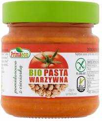 PRIMAVIKA Pasta warzywna pomidorowa z cieciorką bezglutenowa (160g) - BIO