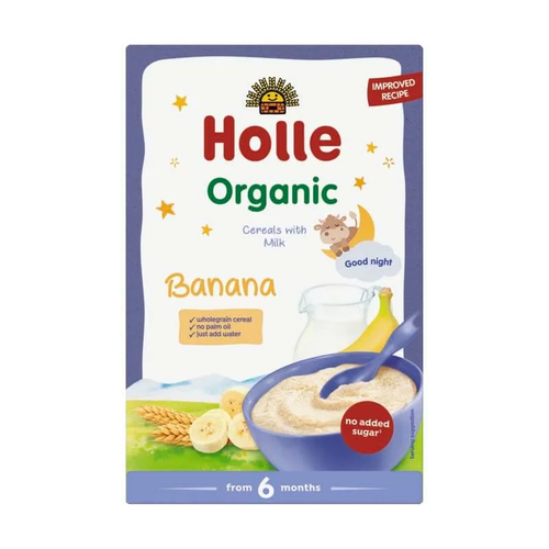 HOLLE Kaszka mleczna bananowa bez dodatku cukrów od 6 miesiąca (250g) - BIO
