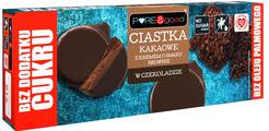 PURE & GOOD Ciastka kakaowe z kremem o smaku brownie w czekoladzie gorzkiej bez dodatku cukru (128g)