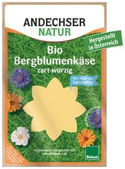 *ANDECHSER Ser Bergblumenkase lekko pikantny w plastrach 50% tłuszczu, BEZ laktozy (125g) - BIO