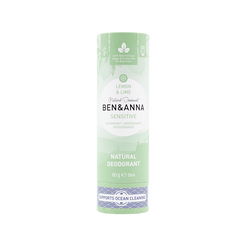Dezodorant naturalny w sztyfcie bez sody, Lemon & Lime Sensitive (sztyft kartonowy) (60g) BEN&ANNA