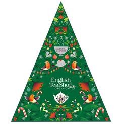 ENGLISH TEA SHOP Kalendarz adwentowy piramidki Green Trangular (25 piramidek/13 smaków) (25 x 2g) 50 g - BIO