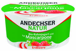 *ANDECHSER Jogurt kremowy typ mascarpone truskawkowy 10% tłuszczu (150 g) - BIO